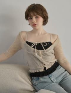 andmary Luca stitch tops black - メルカリ