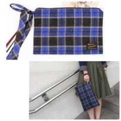 【美品】kastane チェック柄 マガジンクラッチバッグのサムネイル