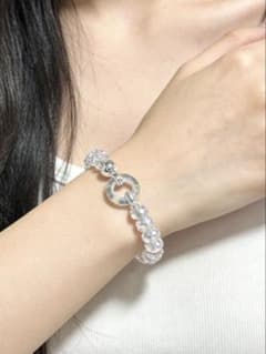 スワロフスキー風クリスタル透明感Clearビーズブレスレット17cmのサムネイル