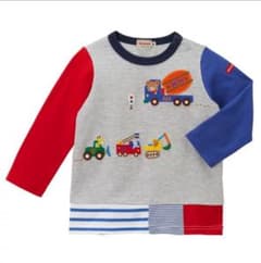 【新品未使用】ミキハウス 働く車 長袖Tシャツ 90のサムネイル
