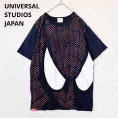 USJ Spider-Man T-Shirt, Short Sleeve, Size L, Graphic Print, Black