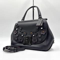 極美品】 coach コーチ 54079 ドリフターウィロー フローラル 黒 