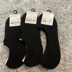 UNIQLO ベリーショートソックス ブラック 25-27cm 2足+1足のサムネイル