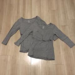 ベルメゾン 綿混あったか インナー ホットコット 八分袖 授乳口付き グレー2枚のサムネイル