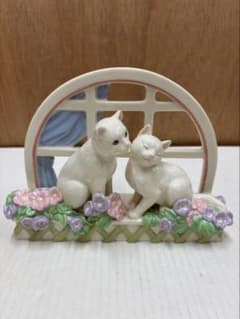 猫 レノックス Dream of Me フィギュリン レノックス 猫 フィギュリン Love in bloon 窓辺の2匹の猫 - メルカリ