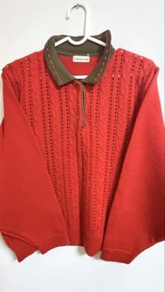 O.House Club 赤 ケーブル編み 長袖トップスMサイズのサムネイル