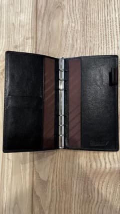 【美品】Davinciシステム手帳 ブラックレザーのサムネイル