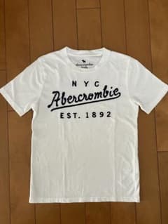 アバクロ T シャツ　ホワイトネイビーロゴのサムネイル