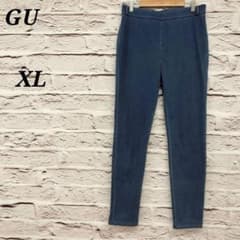 GU [XL] Super Stretch Denim Leggings Pants Blue