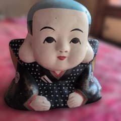 金土日限定販売】当時物 貯金箱 福助人形 商売繁盛 縁起物 置物 陶器