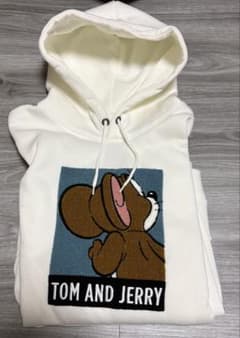 TOM AND JERRY パーカー ホワイト 刺繍のサムネイル