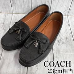 COACH フラットシューズ モカシン タッセル ブラック 36C - メルカリ