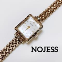 NOJESSジュエリーウォッチ スクエアメッシュベルト 電池交換済み