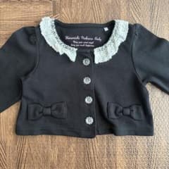 女の子用⭐︎レース襟 カーディガン 黒のサムネイル