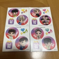 비매품 TinyTAN BYS 맥도날드 콜라보 스티커 씰 세트