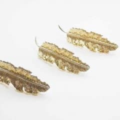 ゴールド羽フェザーバレッタ/ヘアアクセサリー/人気/限定！のサムネイル