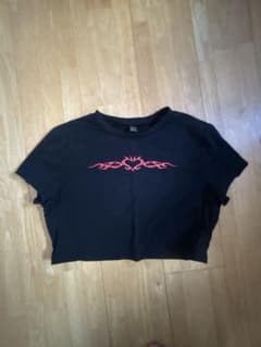 SHEIN ハート トライバル柄 半袖Tシャツ ブラック XLのサムネイル