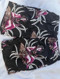 PRADA Men's Swimsuit, Hula Girl Print, Black, 18ss