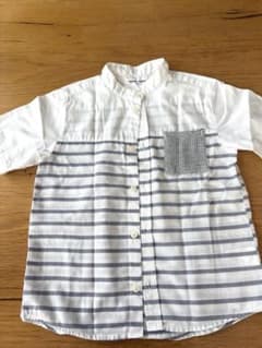 最終値下げ　GLOBAL WORK キッズ 半袖シャツ 130cm ストライプのサムネイル