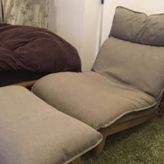 【YN様専用】無印良品 ハイバックリクライニングソファ(オットマン付き)のサムネイル