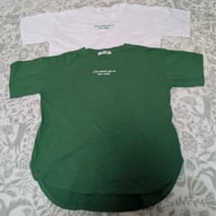 しまむら　半袖Tシャツ 2枚セット ホワイト &グリーン Mのサムネイル