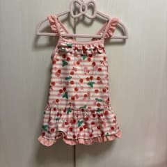 女の子用 ワンピース水着 チェリー柄 フリルのサムネイル