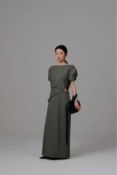 waist drape onepiece louren グレー M - メルカリ