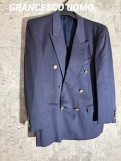 GRANCESCO UOMO 日本製 ウール100% 金ボタン ダブルブレザー - メルカリ