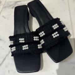 GRL パールツイードミュールサンダル 24cmのサムネイル