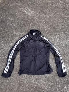 adidas ブラック ナイロンジャケット ストライプのサムネイル