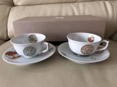 深川製磁  寿赤絵  ペア紅茶碗皿のサムネイル