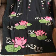 ひー 様専用✴︎のれん✴︎ロータス柄✴︎ブラックのサムネイル