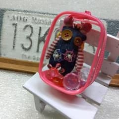Z8.232❤️デニちゃんポーチ　デニムリメイク デニムチャーム クリアポーチ Z8.232❤️デニちゃんポーチ デニムリメイク デニムチャーム クリア