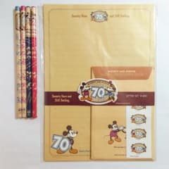 ミッキー&ミニー生誕70周年のレターセットと鉛筆 ディズニー 70th