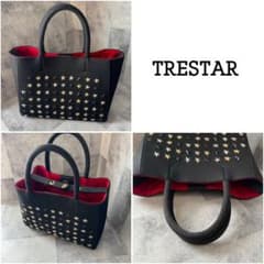 TRESTAR トレスター 星型 スタッズ トートバッグ 黒 赤のサムネイル