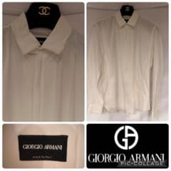 GIORGIO ARMANI ドレスシャツ ホワイト イタリア製 GIORGIO ARMANI ドレスシャツ ホワイト イタリア製 - メルカリ