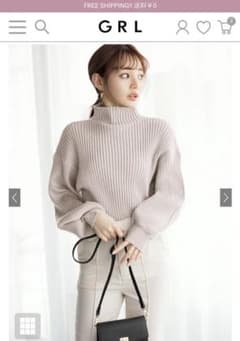 GRL ボリュームスリーブボトルネックニットトップスのサムネイル