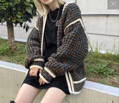 WHO'S WHO gallery 段染めパイピングワッフルカーデのサムネイル