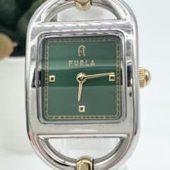 FURLA グリーン スクエア 腕時計稼働品　箱付レディース　B7のサムネイル
