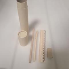 文房具セット 紙筒入り 鉛筆 定規 消しゴムのサムネイル