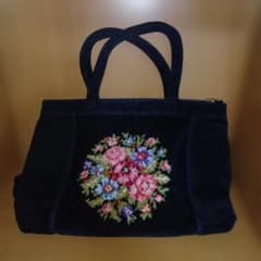 希少美品 FEILER フェイラー ハンドバッグ シュニール織 花柄 タオル地のサムネイル