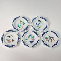 有田大樽山 岩尾對山窯 八角小皿 縁絵 5枚揃え - メルカリ
