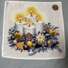 新品未使用　FEILERフェイラー　キャンドル　クリスマス　ウォッシュタオル　白