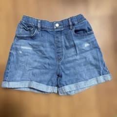 ユニクロ　デニム　ハーフパンツ　140 ダメージ加工　ショートパンツのサムネイル