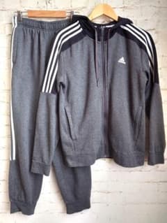 adidas スウェット上下 セットアップ グレー M