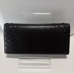 【新品】パイソン　長財布 ブラック 無双仕立て 蛇革 本革 メンズ レディースのサムネイル