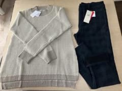専用　ウール混セーターと裏起毛パンツ(L)のサムネイル