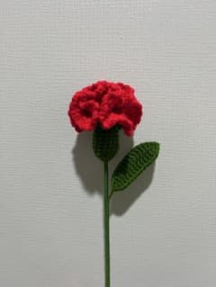 枯れない花　赤いカーネーション かぎ針編み　ハンドメイド　母の日のサムネイル