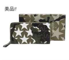 T2285 美品 ヴァレンティノ スター カモフラージュ 迷彩柄 長財布 