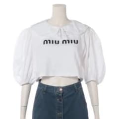 m*⃘様 Miu Miu ホワイト バルーンスリーブ クロップトップ Mサイズのサムネイル